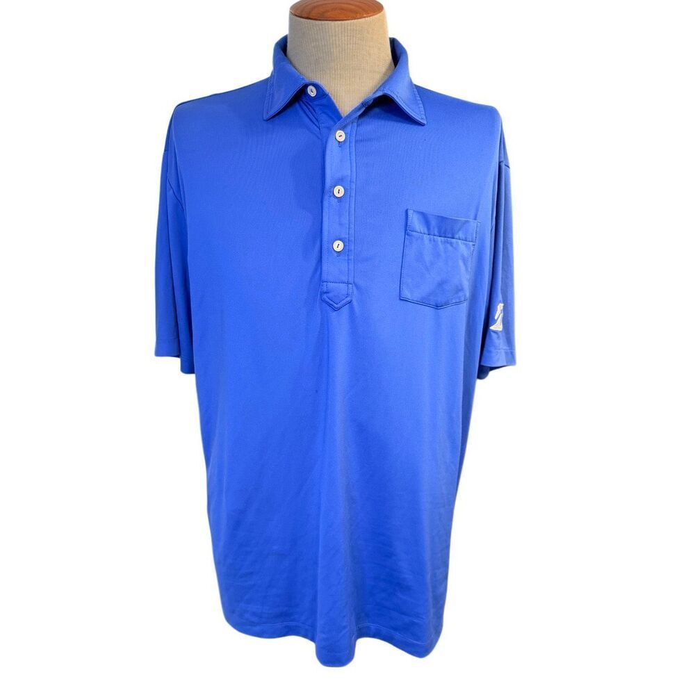 Peter Millar Summer Comfort Embroidered Golf Shirt Royal Blue Large